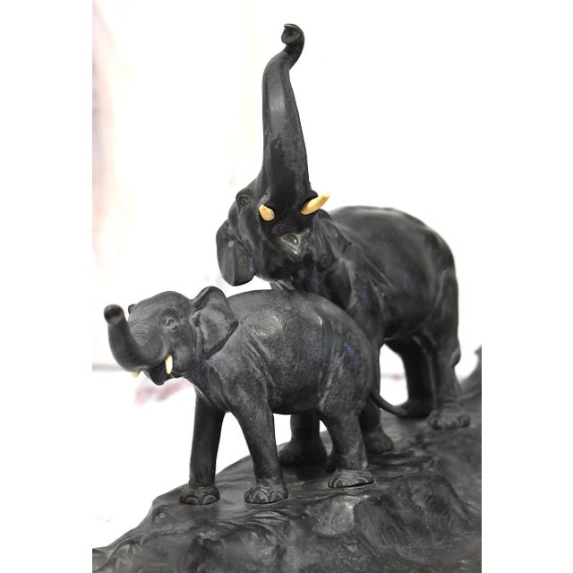 Victorian Bronze Elephant Desk Pen Holder With Inkwell Signed Austria For Sale - Image 13 of 18