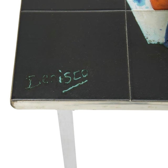 Antonio De Nisco, Coffee Table, Ceramic, Chrome, Belgium, 1970s For Sale - Image 6 of 6