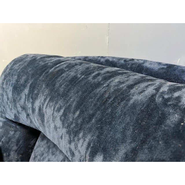 Blue Velvet Karate Lounge Chair by Michel Cadestin, France, 1970s For Sale - Image 9 of 11