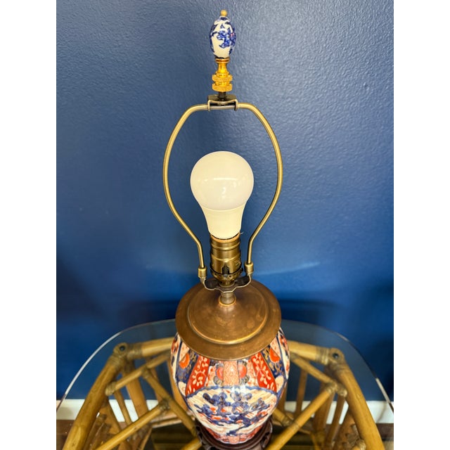 Ceramic Japanese Imari Lamp, Early 20th Century For Sale - Image 7 of 10