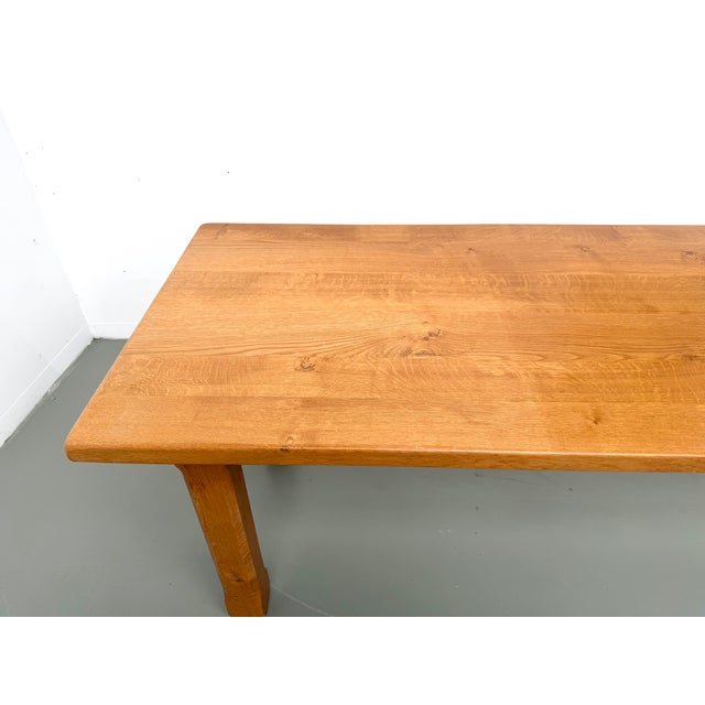 Large Brutalist Dining Table in Oak, 1970s For Sale - Image 12 of 18