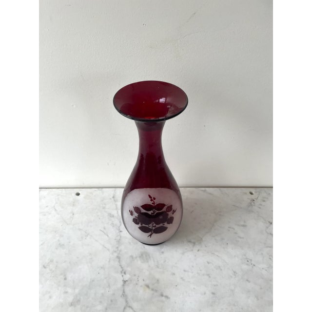 Vintage Bohemian Hand Blown Frosted Glass Vase For Sale In New York - Image 6 of 7