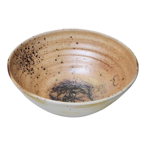 Vintage Studio Pottery Raku Horsehair Large Decorative Bowl