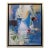 18in X 22in Modern Contemporary Framed Blue Abstract on Canvas. For Sale