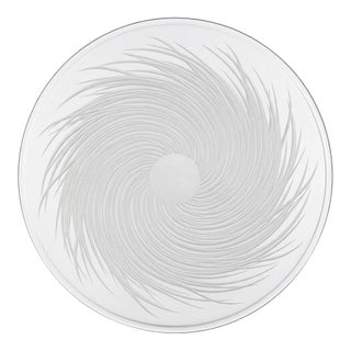 Signed Salviati Murano Modern Swirl Cut Crystal Centerpiece Bowl - 14" For Sale