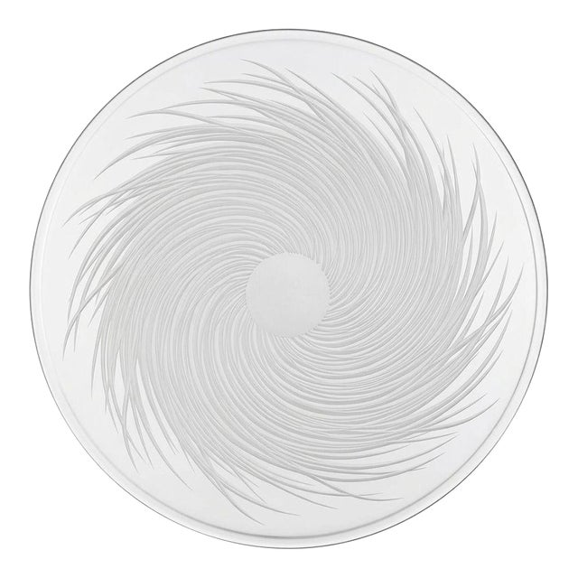 Signed Salviati Murano Modern Swirl Cut Crystal Centerpiece Bowl - 14" For Sale
