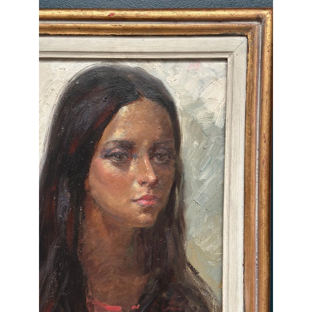 Meriv, Portrait, 1960s, Oil on Canvas, Framed For Sale - Image 16 of 18