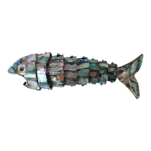 Vintage Articulated Fish Abalone Shell Bottle Opener