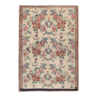 Vintage Turkish Oushak Area Rug 2'10" X 4' For Sale