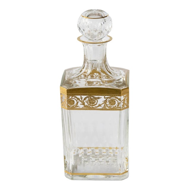 French Saint Louis Crystal Thistle Whiskey Carafe For Sale - Image 9 of 9