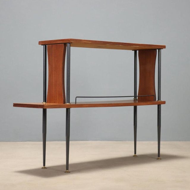Brown Vintage Cabinet in Teak, Metal and Brass, Italy, 1960s For Sale - Image 8 of 9