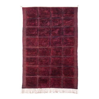 Luxe Velvet Grid Hand-Knotted Wool Rug | 10'1" X 6'9" | One of a Kind For Sale