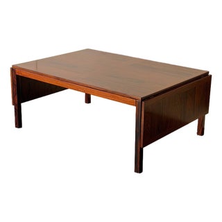 Vintage Danish Mid-Century Modern Rosewood Drop-Leaf Coffee Table 1960s For Sale