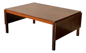 Vintage Danish Mid-Century Modern Rosewood Drop-Leaf Coffee Table 1960s