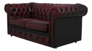 Chesterfield Tufted Leather English Loveseat