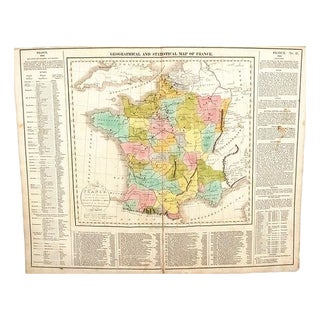 1820 Lavoisne Map of France - US Edition For Sale