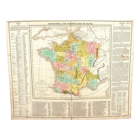 1820 Lavoisne Map of France - US Edition For Sale