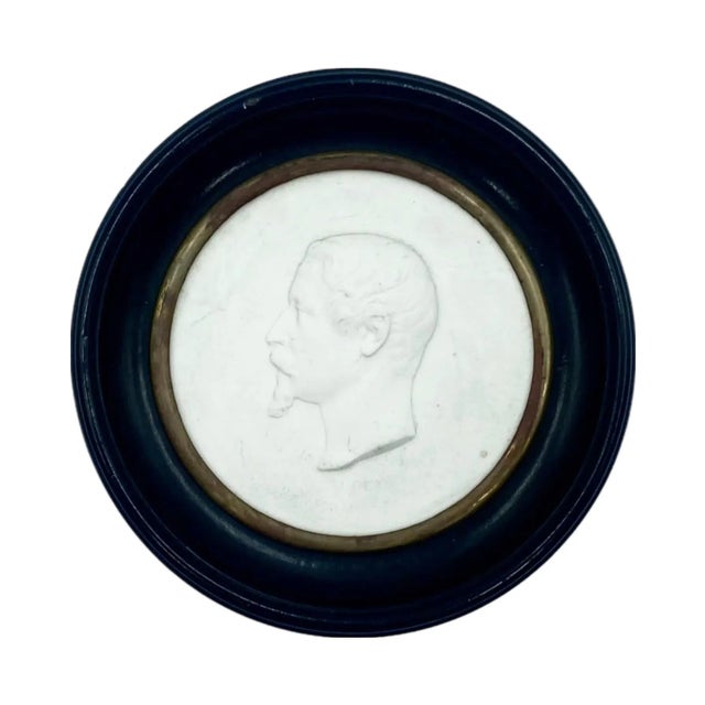 Antique Set 3 Sevres J. Peyre Napoleon III & Family Bisque Silhouettes Plaques For Sale - Image 10 of 12