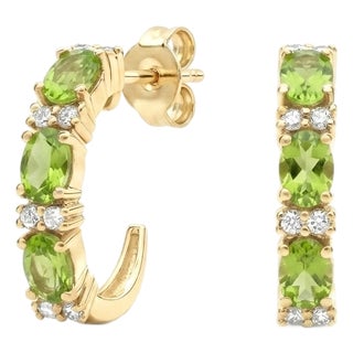 Natural Peridot Huggies Hoops | August Birthstone Earrings | 925 Silver Handmade Studs, A Pair For Sale
