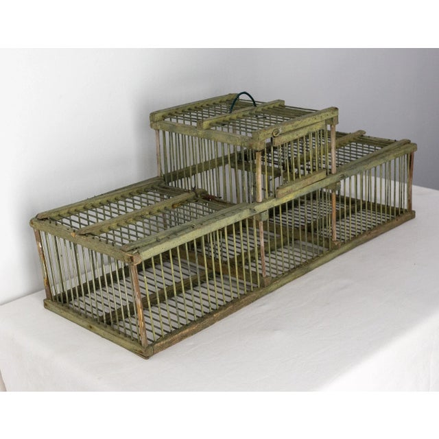 Antique French Country Beech & Iron Bird Cage, 1890s For Sale - Image 4 of 10
