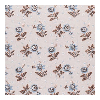 Sample - Schumacher Colline Wallpaper in Delft & Sepia For Sale