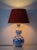 Vintage Royal Delft Blue & White Ceramic Table Lamps with New Vermilion Silk Shades, Set of 2 For Sale - Image 4 of 18