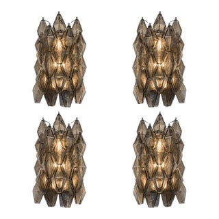 Italian “Poliedri” Murano Glass Wall Sconce in Venini Design - Lot of 4 For Sale