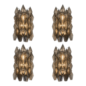 Italian “Poliedri” Murano Glass Wall Sconce in Venini Design - Lot of 4