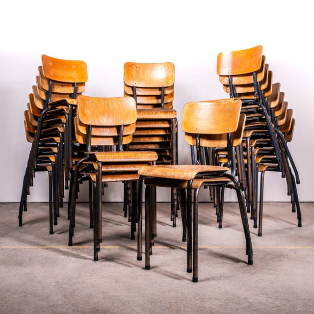 Elbe Steel Grey Stacking Dining Chair, 1950s For Sale - Image 4 of 12