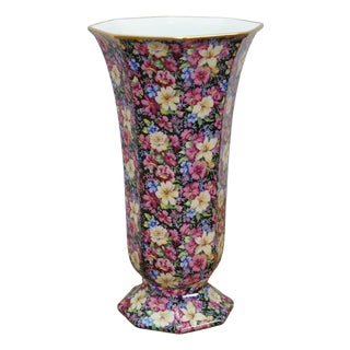 Royal Winton Grimwades England Florence Chintz Floral All Over Vase Urn 12" For Sale