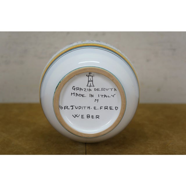 Italian Deruta Raffaellesco Custom Made Porcelain Serpent Dragon Vase 8" For Sale - Image 11 of 12