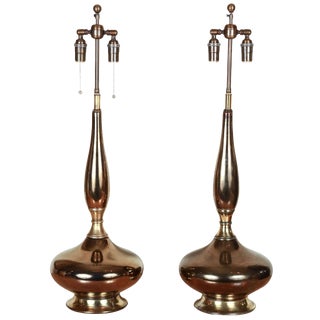 1950s Ceramic Urn Lamps - a Pair For Sale