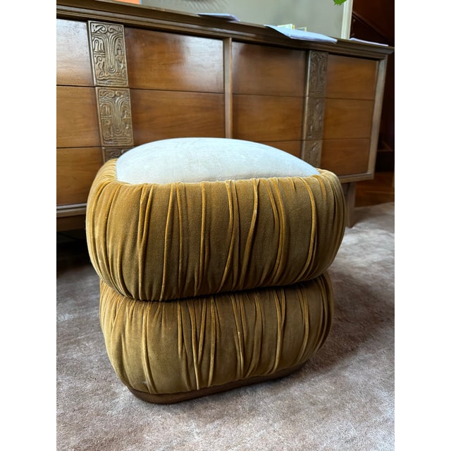 English Pair of Soho Home Velvet “Tabitha” Footstools For Sale - Image 3 of 3