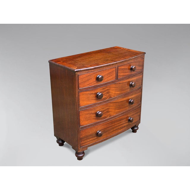 Wood 19th Century Miniature Mahogany Chest of Drawers, 1850s For Sale - Image 7 of 7