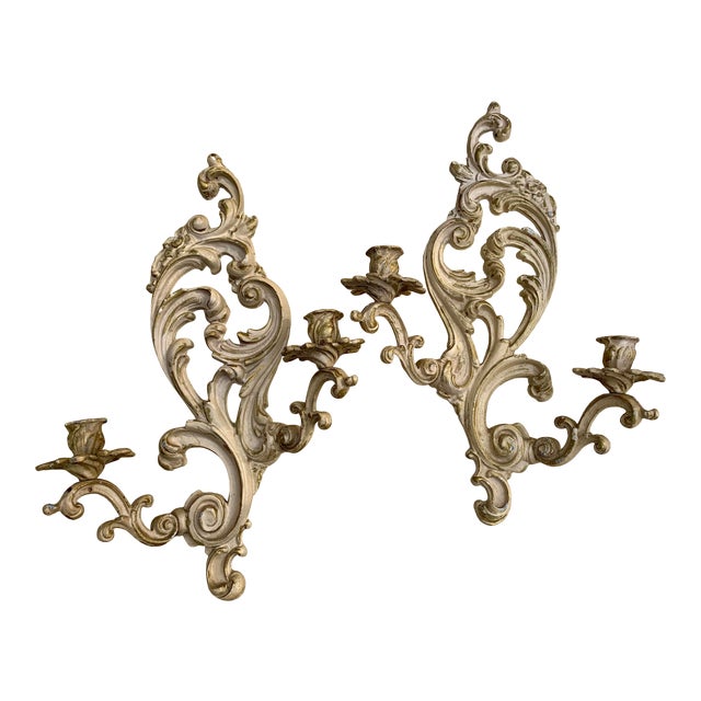 Brass Candle Sconces - a Pair For Sale