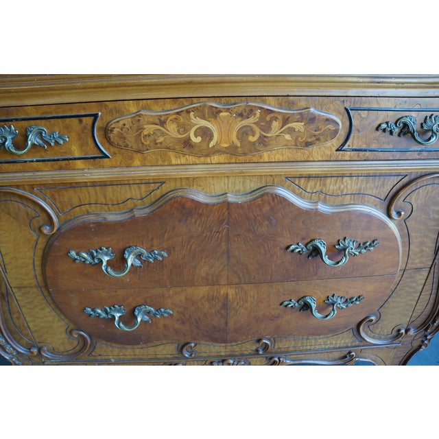 Art Deco Antique Tall Chest of Drawers For Sale - Image 3 of 7