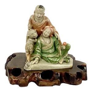 Chinese Soapstone Carving of Man and Woman