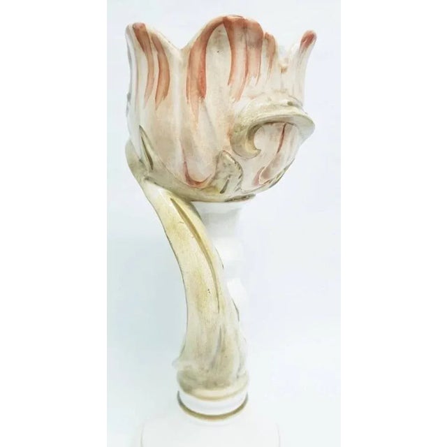 Large Hand Glazed Flower Vase by Capodimonte For Sale - Image 13 of 14
