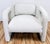 Vintage frame newly upholstered rounded back parsons lounge chair in a rich ivory textured velvet. Expertly crafted piping...