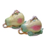 Pair of 19th Century Russian Kuznetsov Hand-Painted Porcelain Pear-Form Tureens For Sale