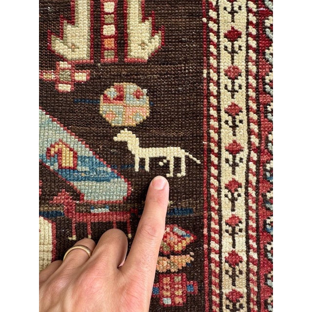 Textile Antique Caucasian Kuba Village Life, Natural Dyes, True Art Rug 3 x 4 For Sale - Image 7 of 12