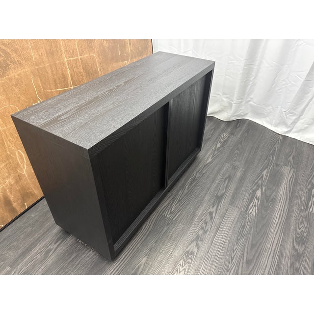 Rh Restoration Hardware Bezier Sideboard – 48" 2-Door Black Oak / Bronze | American White Oak | Designed by the Van Thiels For Sale - Image 12 of 18