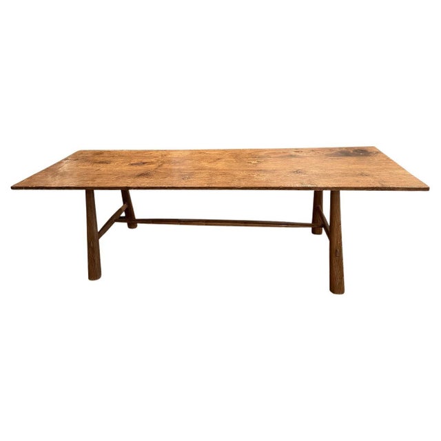 2010s Andrianna Shamaris Midcentury Couture Teak Wood Dining Table For Sale - Image 5 of 18