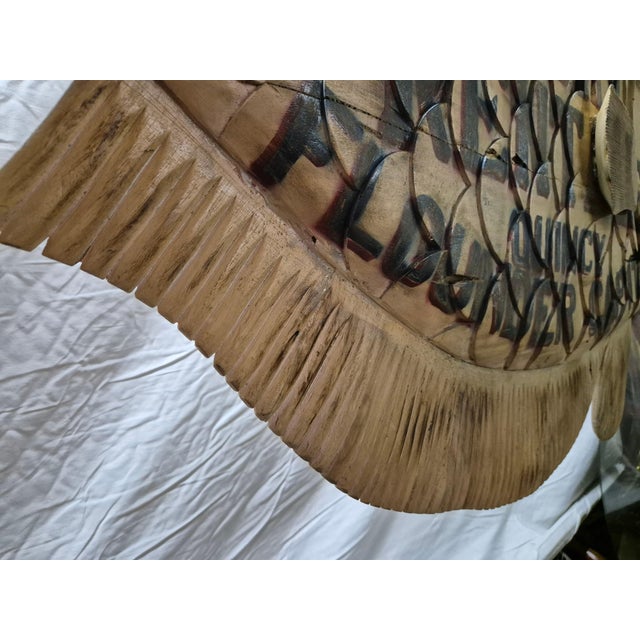 American Harvey's Boat Rental Carved Flounder Trade Sign For Sale - Image 3 of 12