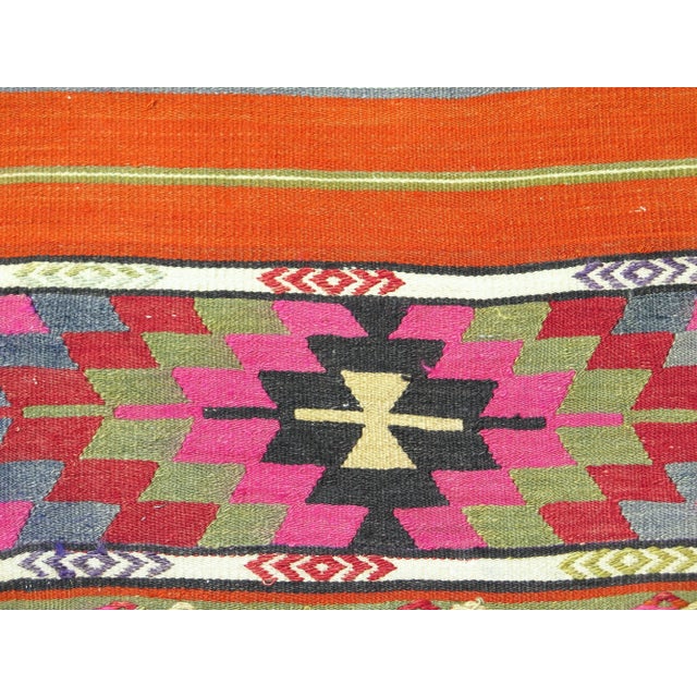 Mid 20th Century 70s Cute Vintage Runner Rug Turkish Kilim Runner For Sale - Image 10 of 11