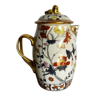 Vintage Hand Painted Chinese Porcelain Pitcher/Teapot For Sale