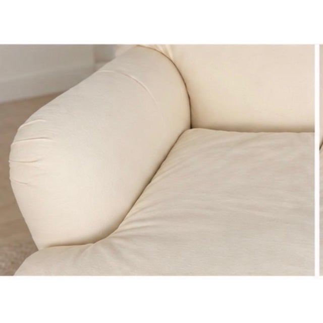 1990s 1990s Quatrine Milan English Roll Arm Lounge Chair in Ivory Cotton Duck For Sale - Image 5 of 8