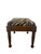 English 1920s English Mahogany Footstool With Turned Legs and Zebra Pattern Upholstery For Sale - Image 3 of 10