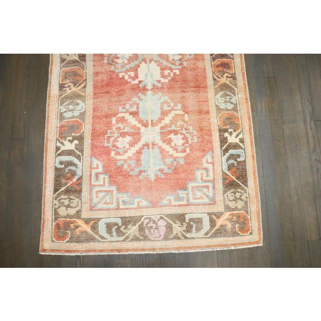 Orange Zabihi Collection Vintage Tibetan Rug, 3 X 5'5'' For Sale - Image 8 of 9