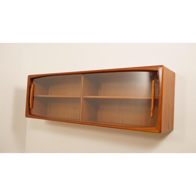 Wood Vintage Teak Floating Sideboard with Glass Doors, 1960s For Sale - Image 7 of 13